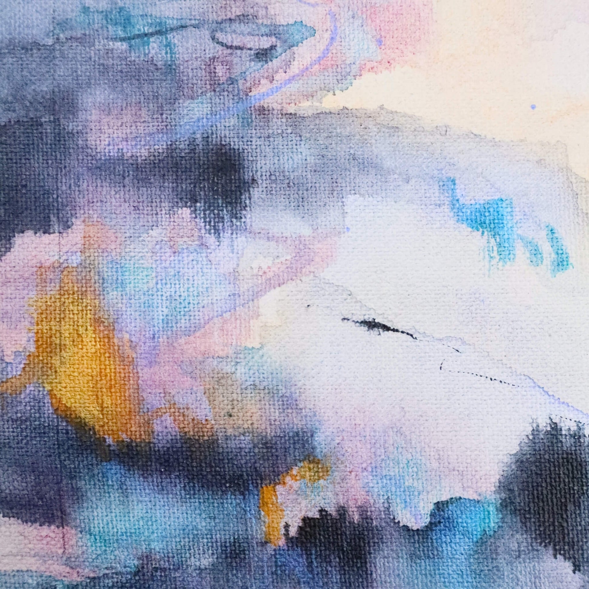 Abstract watercolor painting with soft, blended colors