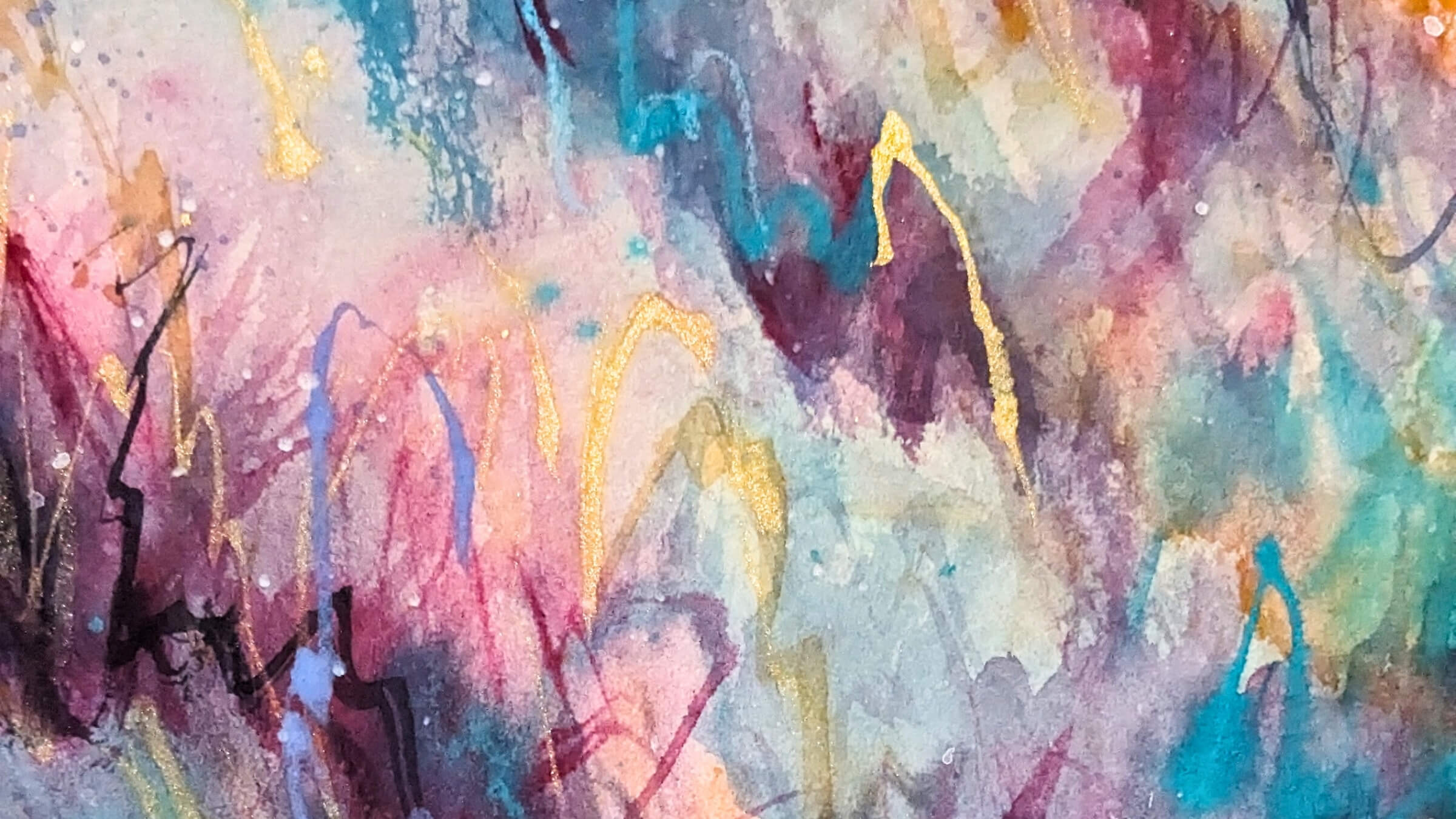 Abstract watercolor painting with multicolors