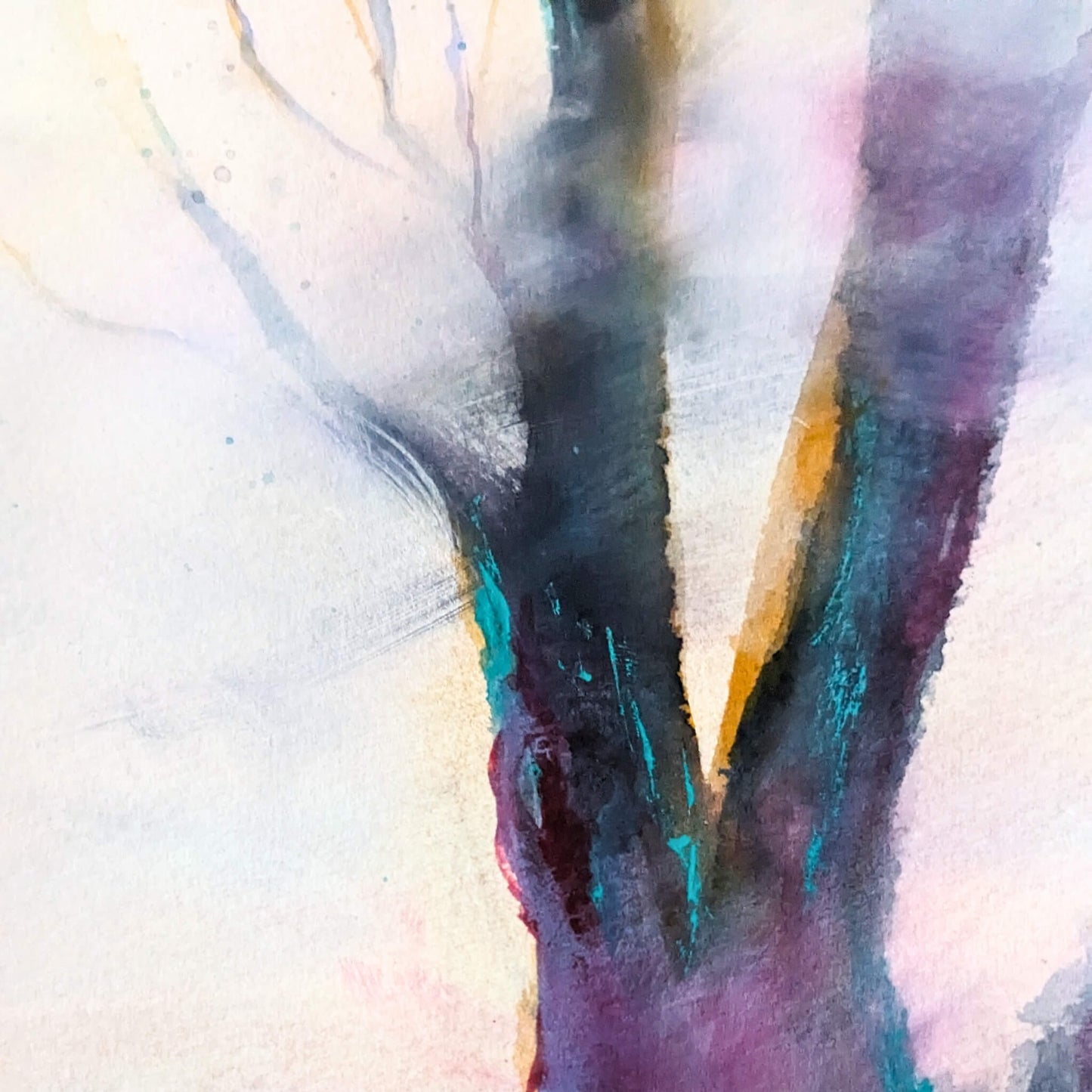 Abstract art with a mix of colors on a textured surface